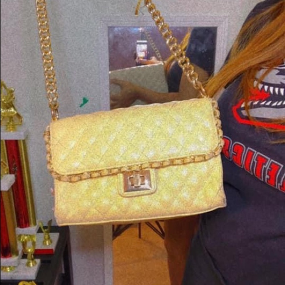 Creme crossbody purse
